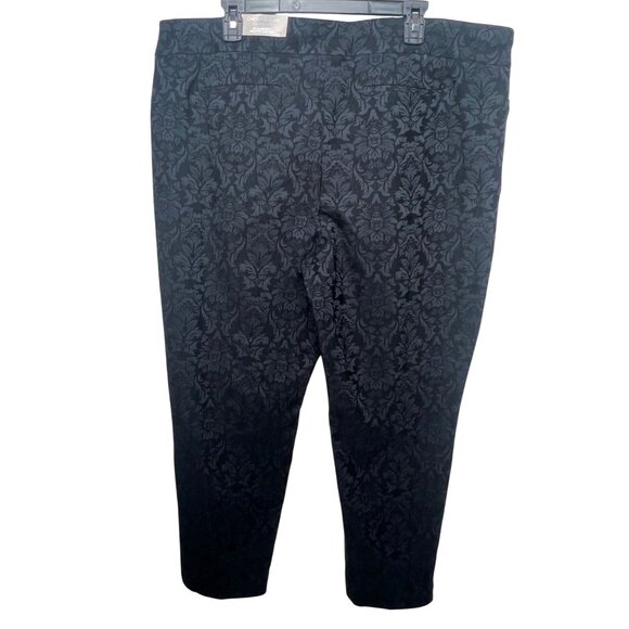 Chicos So Slimming Brigitte Tonal Jacquard Slim Ankle Pants Black Size 4R - Picture 2 of 14